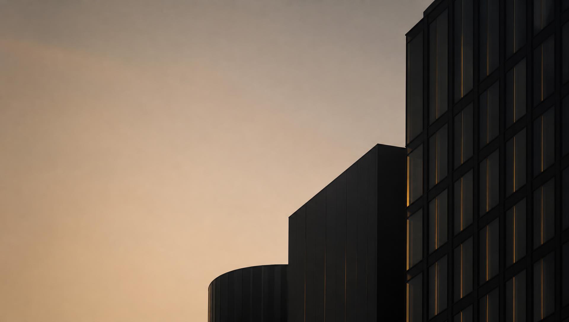 Abstrakte Stadtsilhouette in der Dämmerung